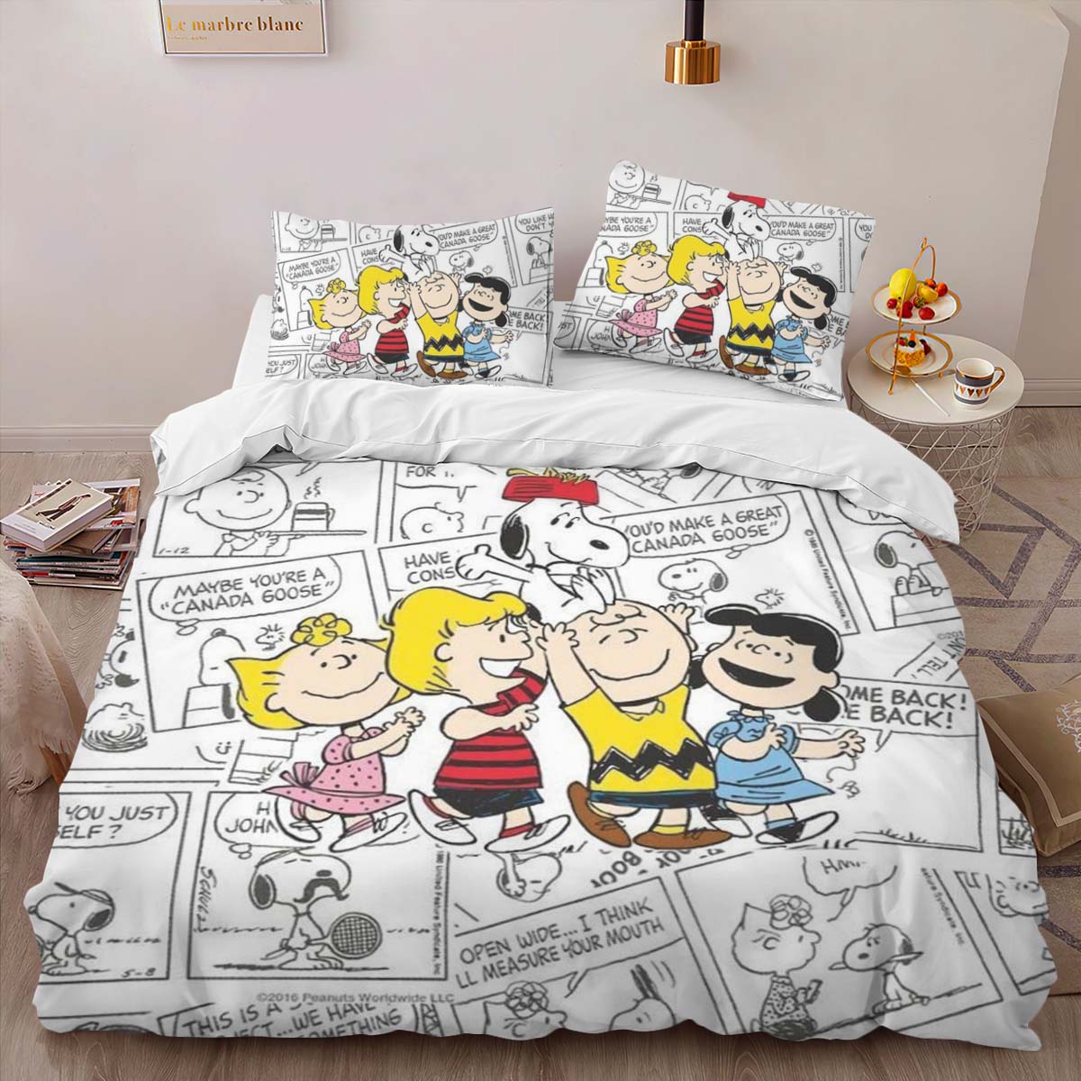 Housse De Couette Les Peanuts Personnages 3 Parure de lit Ensemble De Literie – Image 2
