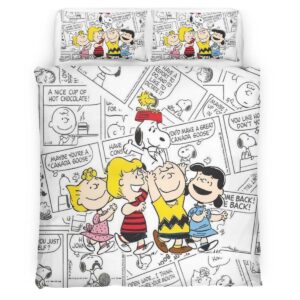 Housse De Couette Les Peanuts Personnages 3 Parure de lit Ensemble De Literie