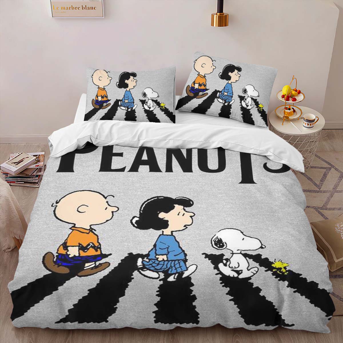 Housse De Couette Les Peanuts Personnages 4 Parure de lit Ensemble De Literie – Image 2