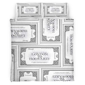 Housse De Couette Billet Poudlard Express Quai 9¾ Harry Potter 02 Parure de lit Ensemble De Literie