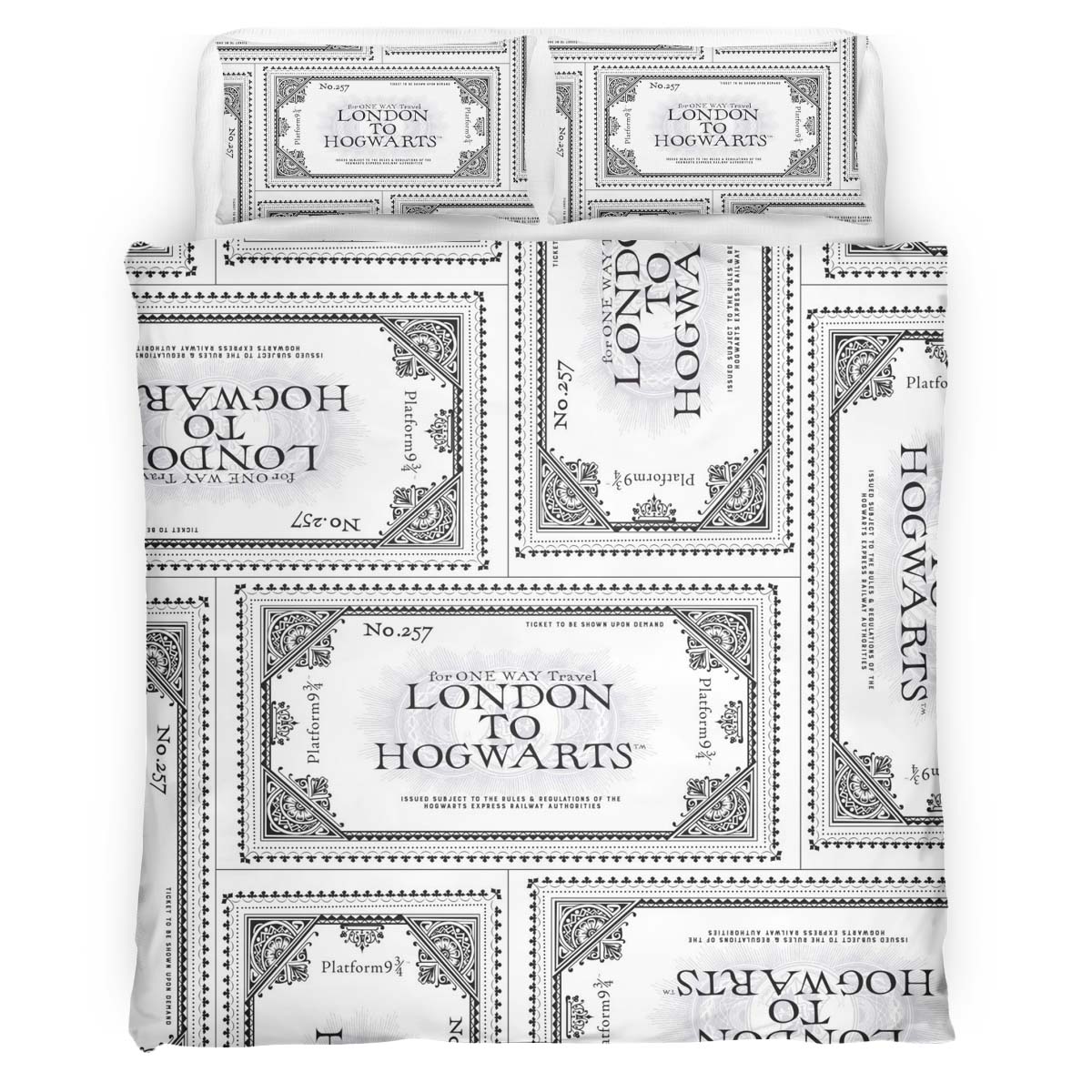 Housse De Couette Billet Poudlard Express Quai 9¾ Harry Potter 02 Parure de lit Ensemble De Literie