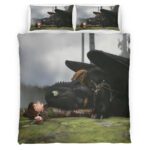 Housse De Couette Krokmou et Harold Dragons 04 Parure de lit Ensemble De Literie