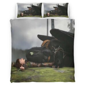 Housse De Couette Krokmou et Harold Dragons 04 Parure de lit Ensemble De Literie