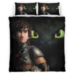 Housse De Couette Krokmou et Harold Dragons Parure de lit Ensemble De Literie