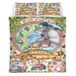 Housse De Couette Totoro à l’Arrêt de Bus Parure de lit Ensemble De Literie