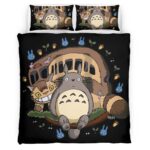 Housse De Couette Totoro à l’Arrêt de Bus 2 Parure de lit Ensemble De Literie