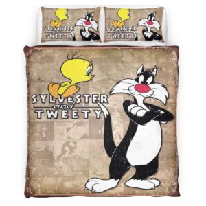 Housse De Couette Titi et Grosminet Looney Tunes 03 Parure de lit Ensemble De Literie