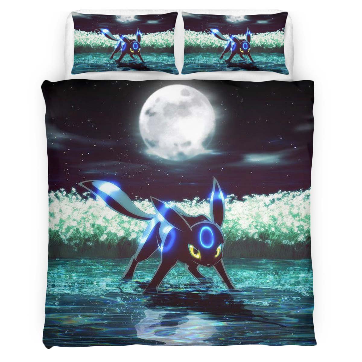 Housse De Couette Umbreon Pokémon 7 Parure de lit Ensemble De Literie