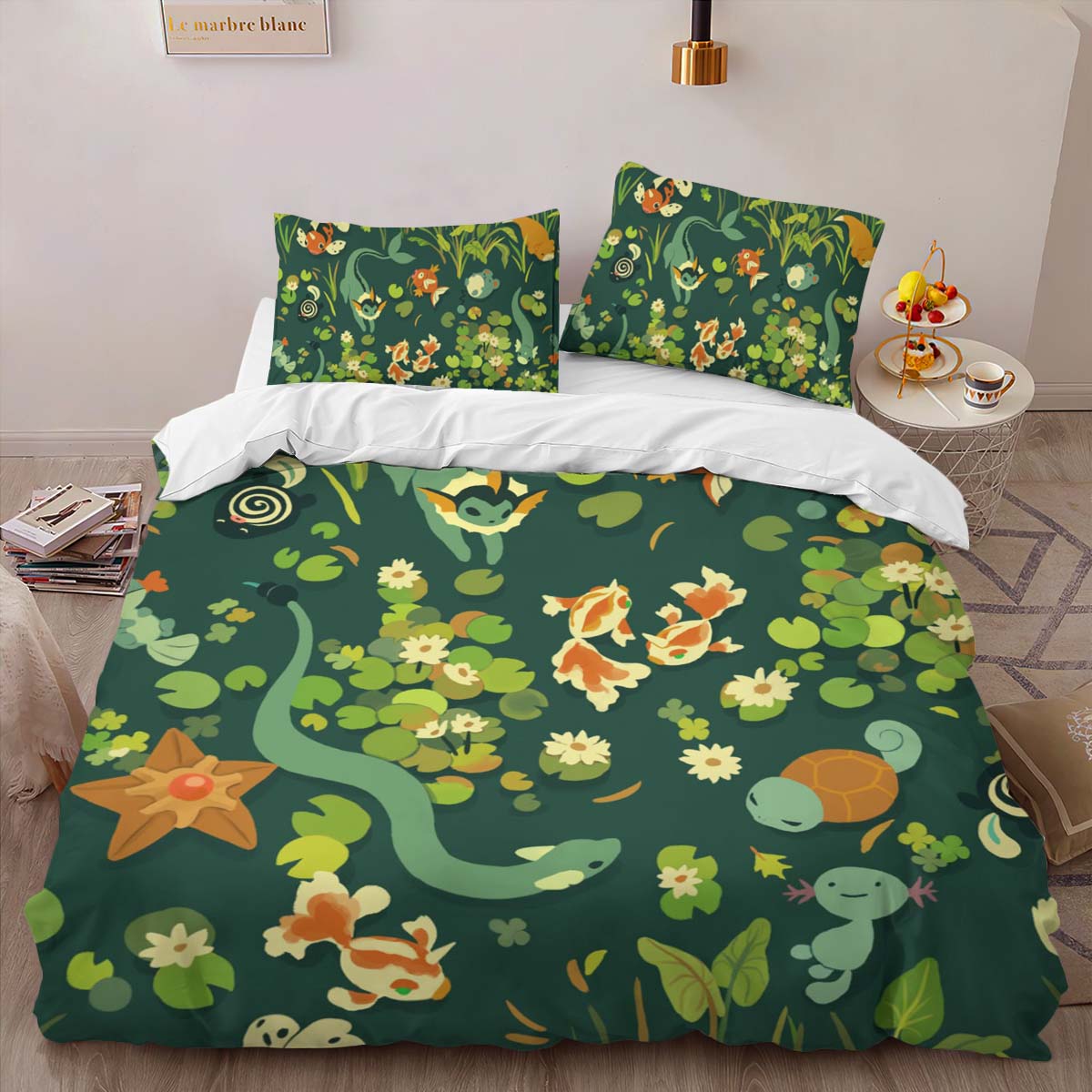 Housse De Couette Pokémon Type Eau 3 Parure de lit Ensemble De Literie – Image 2