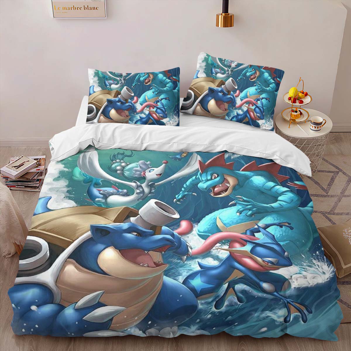 Housse De Couette Pokémon Type Eau 4 Parure de lit Ensemble De Literie – Image 2