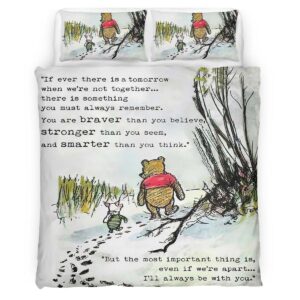 Housse De Couette Winnie l’Ourson et Porcinet Parure de lit Ensemble De Literie