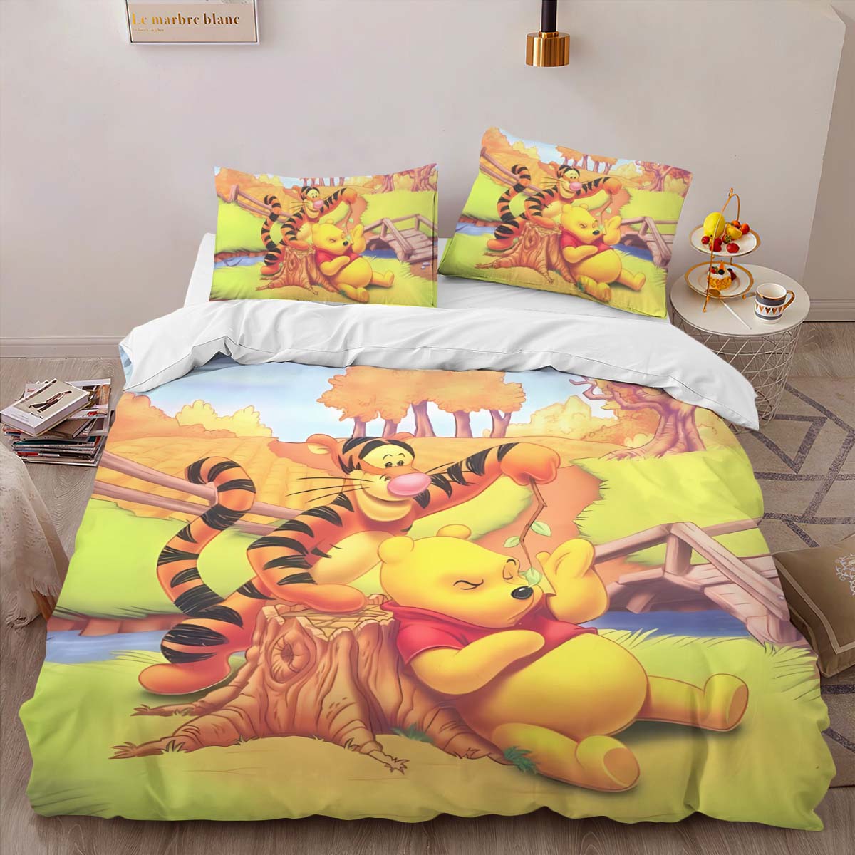 Housse De Couette Winnie l’Ourson et Tigrou Parure de lit Ensemble De Literie – Image 2