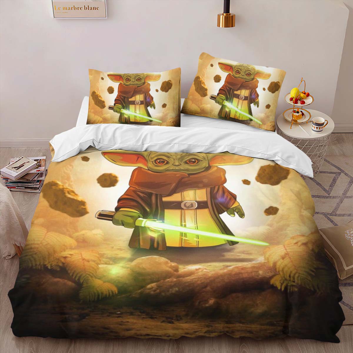 Housse De Couette Bébé Yoda Star Wars 3 Parure de lit Ensemble De Literie – Image 2