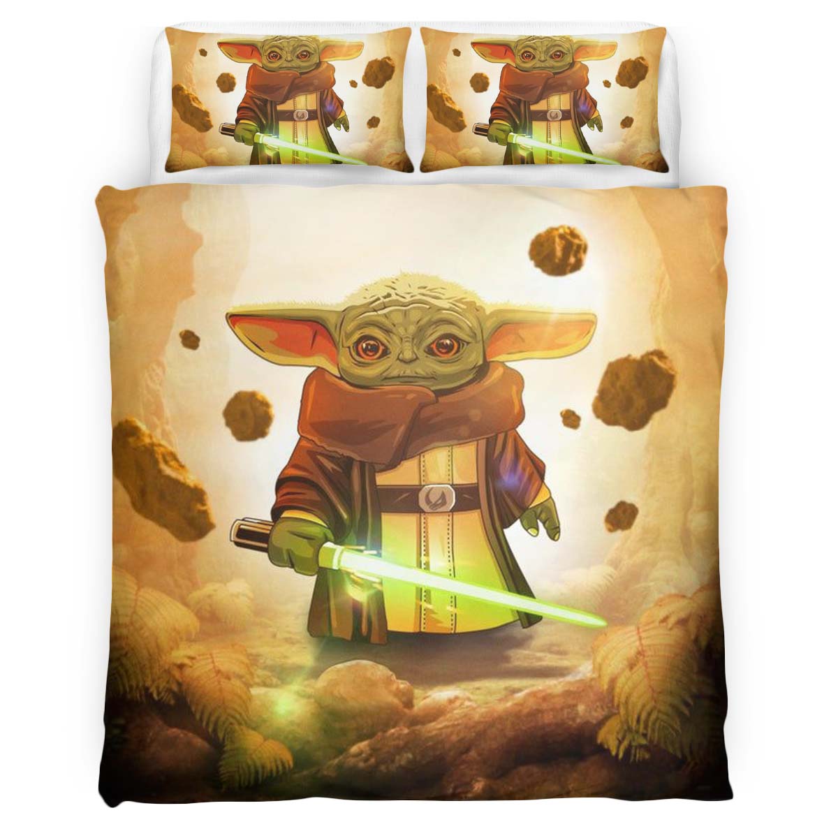 Housse De Couette Bébé Yoda Star Wars 3 Parure de lit Ensemble De Literie