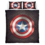 Housse De Couette Marvel Legends Bouclier Captain America 3 Parure de lit Ensemble De Literie