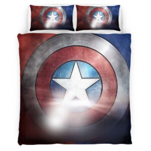 Housse De Couette Marvel Legends Bouclier Captain America 4 Parure de lit Ensemble De Literie