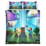 Housse De Couette Minecraft Steve et Alex Parure de lit Ensemble De Literie